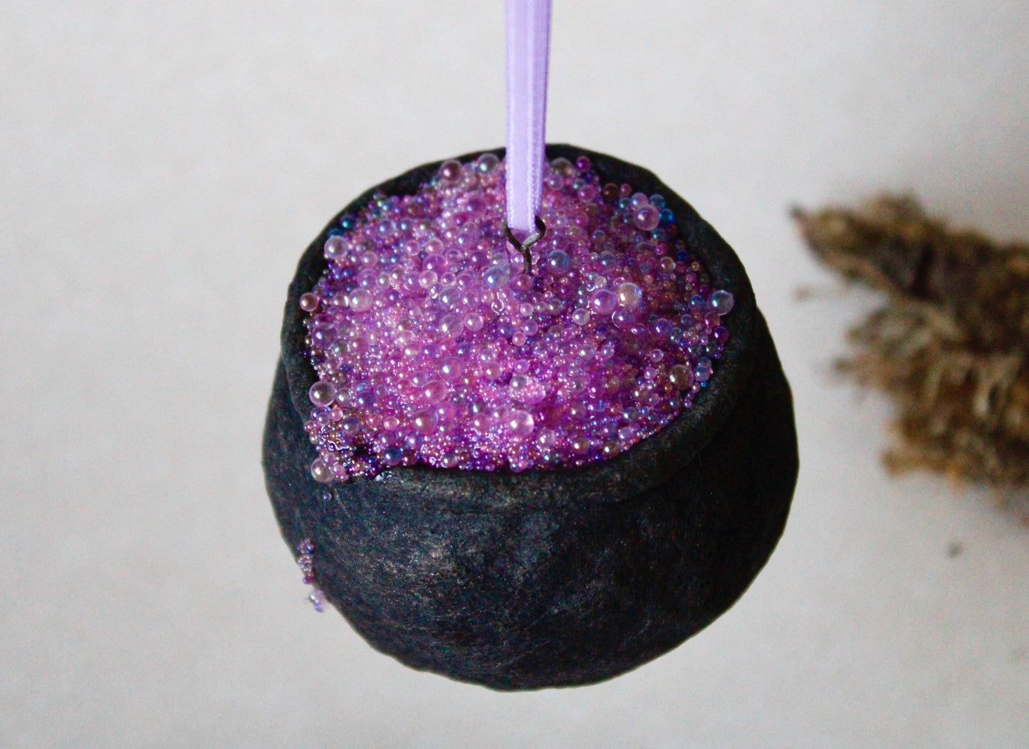 Purple Cauldron Cotton Ornament