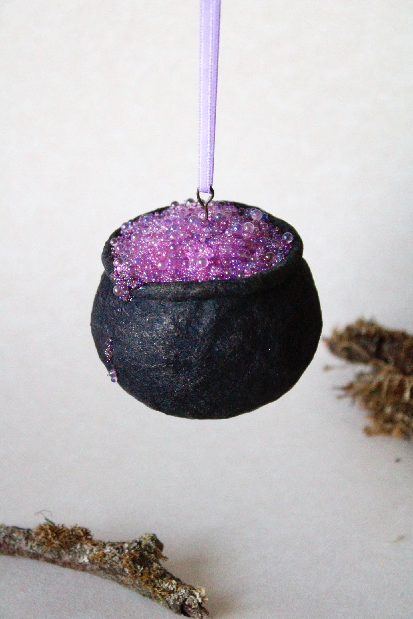 Purple Cauldron Cotton Ornament