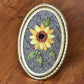 Sunflower Hand Embroidered Brooch