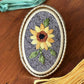 Sunflower Hand Embroidered Brooch